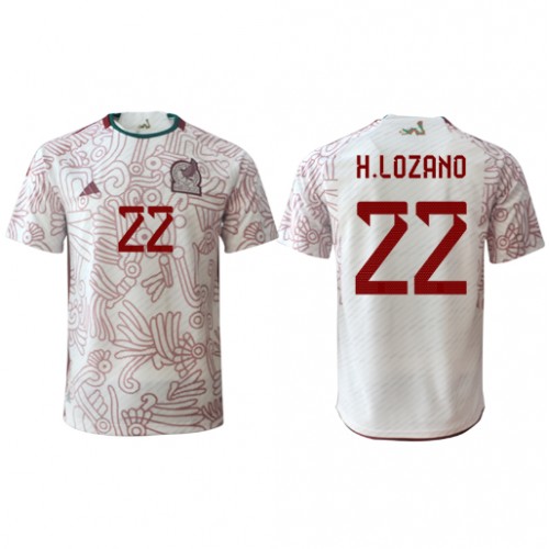 Moški Nogometni dresi Mehika Hirving Lozano #22 Gostujoči SP 2022 Kratek Rokav